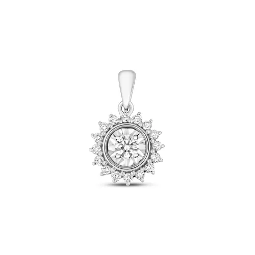 0.19ct Illusion Diamond Pendant - 9ct White Gold